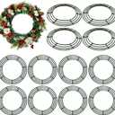 12 Pack 14'' Metal Wreath Frame Wire Wreath Rings for Christmas New Year Party Home Decor DIY (Green)
