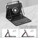 YBING for iPad A16 Case with Keyboard 11th &10th Generation, 360 Rotation Magnetic Cover with 7-Color Backlit Wireless Detachable Keypad with Pencil Holder for iPad 11th 2025/10 Gen 10.9" 2022 (Black)
