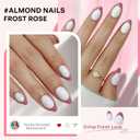 2 x Pink & White French Tip Press on Nails Easter - GJZEZ Soft Gel Almond Nail Press-On, Minimalist Elegant Fake Nails for Women Weddings Bridal Party | 16 Sizes - 32 pcs Reusable Nail, Blush French