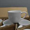 GBHOME 14 OZ Coffee Mugs Set of 6, Stackable Ceramic Mugs for Men, Women, Modern Coffee Mugs With Stable Base for Latte, Tea, Cappuccino. Dishwasher & Microwave Safe, White