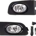 Fog Lights Assembly Compatible With HONDA Civic 2/4DR 2001-2003 Included Switch And Wiring Kit OEM Part Number:08V31S5D1M101, 08V31S5D1M102(Clear Lens)