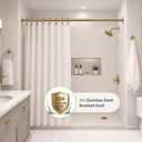 One-Piece Tension Curtain Rod 54-90 inch Brushed Gold Shower Curtain