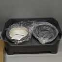 4-in-1 Elevated Slow Feeder Dog Bowls, 4 Height Adjustable Mess Proof Raised Dog Bowl Stand with No Spill Water Bowl, Stainless Steel Doggy Food Dish & Slow Feeder for Pets (Grey)