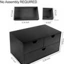 Charmewooden Bamboo Desk Organizer with 3 Drawers, Countertop Organizer with Drawers Makeup Storage Drawer 3 Drawer Tabletop Storage Organization Box Home Office WorkspaceBlack