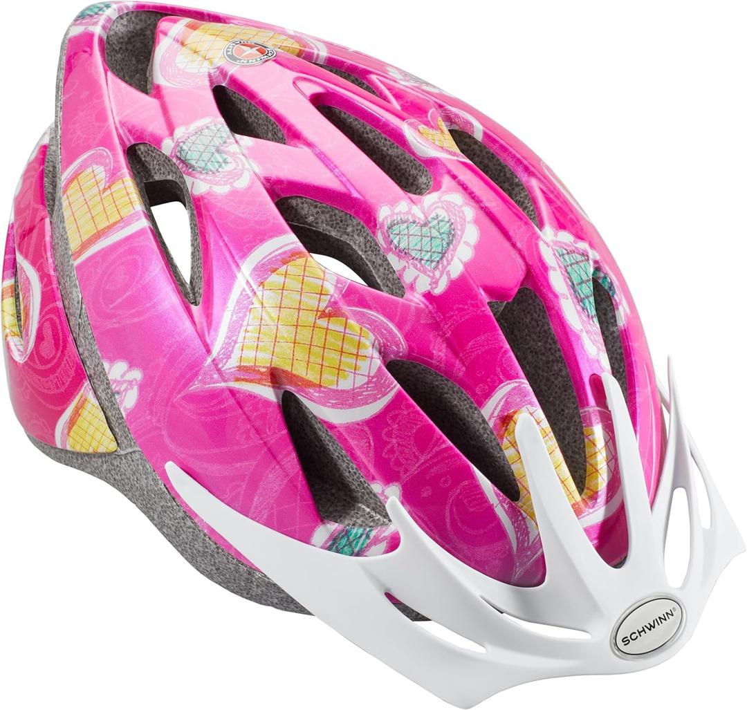 Schwinn Thrasher Child Bike Helmet (Pink/Hearts)