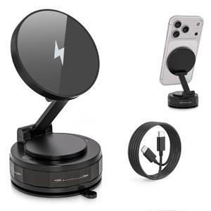 Mag-Safe Car Mount Charger for iPhone, 15W Magnetic Wireless Fast Charging for Car 360 Adjustable Magnetic Phone Holder Compatible with iPhone 17 16 15 14 13 12 11 X/XS, Samsung S23 Ultra S22 S21 S20