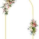 Wokceer Wedding Arch Backdrop Stand 8 FT Gold Metal Chiara Backdrop Stand for Wedding Ceremony Birthday Party Bridal Shower Floral Balloon Arch Decoration, 8x4.6 FT