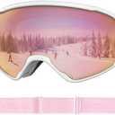 TICONN Ski Goggles Anti-Fog, UV Protection OTG Snowboard Goggles, Compatible with Helmets for Men Women