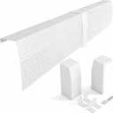 4FT Baseboard Heater Cover with End Caps Galvanized Steel White
