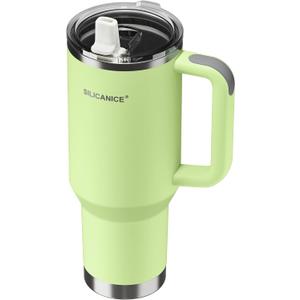 2 x For Travel & Gym Never Drink from a Moldy Lid Again: 40oz Hygienic Tumbler, 100% Leakproof Lid & Removable Foldable Spout. Reinforced Base, Fits Cup Holders - Key Lime