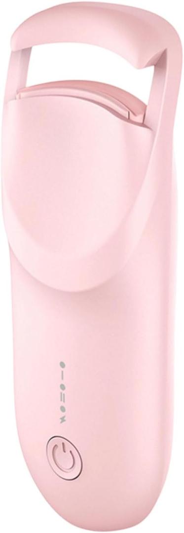 Mini Heated Eyelash Curler, Portable Travel Size, 8-Second Fast Heating, 24-Hour Long-Lasting Curl, for Natural Lashes, Pink
