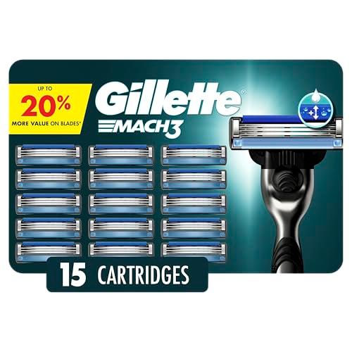 Gillette Mach3 Razor Blades for Men, 3-Blade Razor Refills 6 Pack