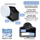 Buckle Guard PRO Seat Belt Button Cover (2-Pack Black) Deters Children and Disabled Adults from Opening Their Seat Belt While Riding in a Motorized Vehicle