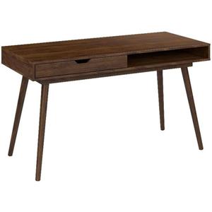 Bush Furniture Nora 54W Writing Desk in Dark Walnut | Large Computer Table with Storage for Home Office, Study Room, or Entryway