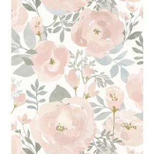 Orainege Peel and Stick Wallpaper Floral Wall Paper 17.3in x196.8in Floral Contact Paper Peony Self Adhesive Removable Wallpaper for Cabinets Walls Shelf Liner, Light Pink