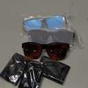 Wzerry Sunglasses Over Glasses for Women - Polarized UV400 Protection, Fit Over Glasses Sunglasses (Pack of 3) Black/Grey + Black/Blue + Black/Red)