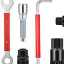 Zacro 7 In 1 Multifunction Bicycle Repair Kit - Crank Arm Puller, Bottom Bracket Removal Tool, Crank Extractor, 15mm & 16mm Wrench for 7/8/9/10/12 Speed MTB, Road Bike