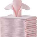 Light Pink Cloth Napkins Set of 12 17x17 Inches for Weddings & Dinner | Washable & Reusable, Soft Anti-Wrinkle Polyester, Hemmed Edges, Machine Washable, for Parties, Restaurant, Daily Dining
