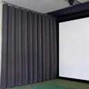 SmoothNovelty 12 x 10 ft Golf Simulator Curtain Black Golf Simulator Enclosure Cloth Curtain Blackout Panel Wall Padding with Grommets for Theater Stage Indoor Practice Systems Play Game Entertainment
