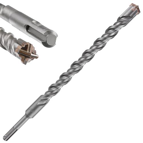 Wensilon Concrete Drill Bit 1pcs 3/4" X 10"-8" Cross-Type Double Thread Carbide Material Suitable for Concrete, Brick, Cement Walls, Stone