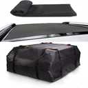 15 Cubic Feet Car Roof Cargo Carrier Waterproof Car Roof Bag with Anti-Slip Mat Soft-Shell Carriers Car Roof Storage for All Cars with/Without Rack