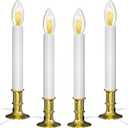 Electric Christmas Window Candles, Christmas Candles with Dusk-to-Dawn Auto Sensor - 7W C26 Light Bulbs, Turns On in Dark - Off in Light, Pack Of 4