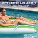 Funscape Inflatable Pool Lounge Floats Adult, Large Swimming Pool Sofa Floaties, Beach Tanning Recliner Floating Mesh Chair Cup Holder, Blow Up Lake River Floaty Tube Green-Large X-Large