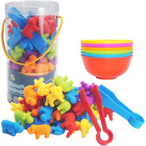 ABCaptain Counting Animals Toy Matching Sorting Game, Color Classification and Sensory Training Preschool Educational Learning Toys Set Gift for Toddlers Kids Boys Girls Ages 3 4 5 6 +
