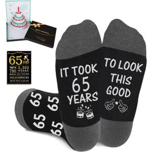 Juesly Birthday Gifts for Men with Mens Novelty Socks,Pop Up Birthday Card, Poster and Gift Box