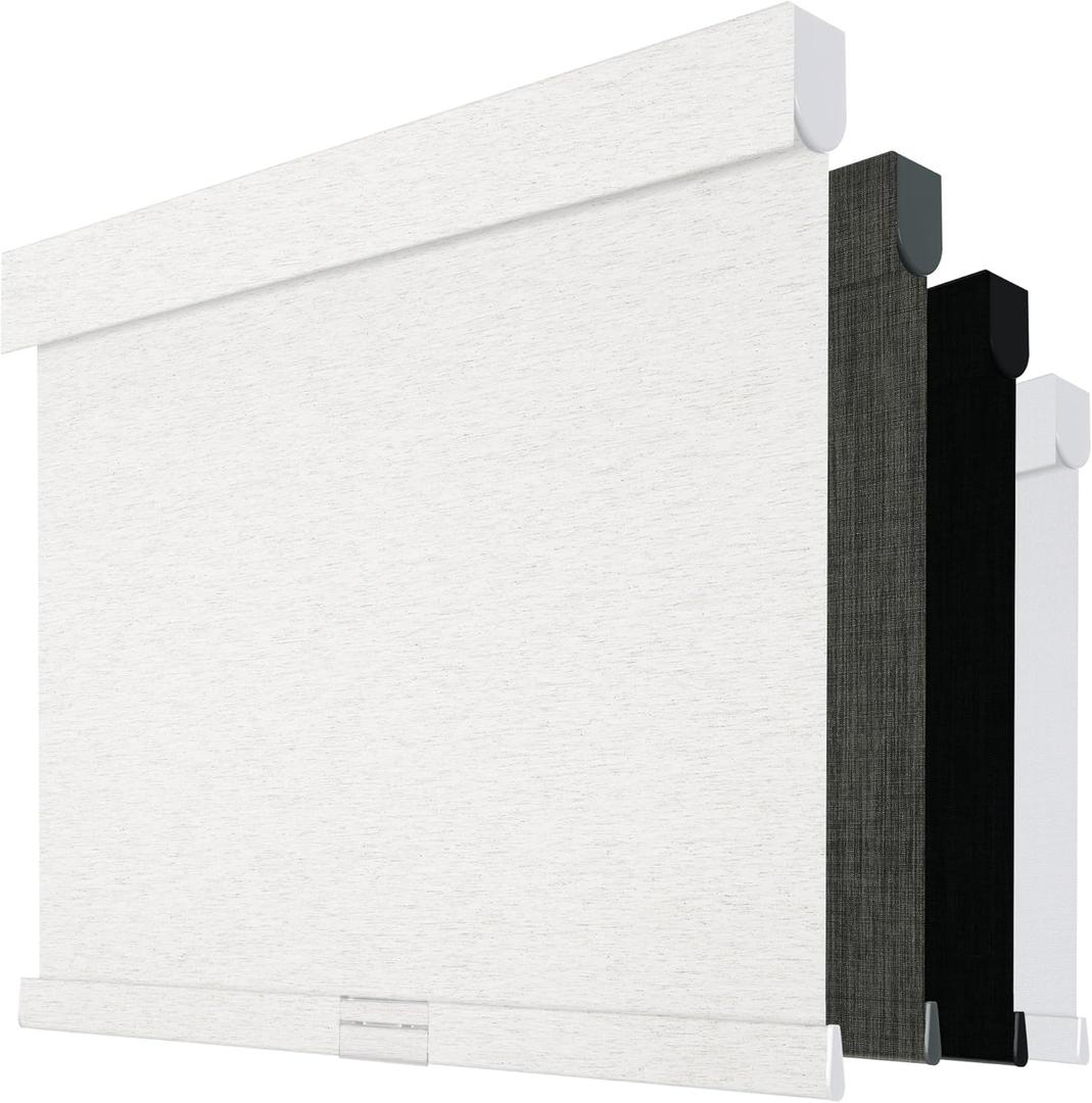 Boolegon Cordless Blackout Roller Shades for Windows, Beige, 32" W x 72" H