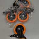 4 Inch Caster Wheels, Casters Set of 4, Heavy Duty Casters with Brake 2200 Lbs, Locking Industrial Swivel Top Plate Casters Wheels for Furniture and Workbench Cart(Two Hardware Kits Include)