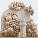Nude Beige Double Stuffed Balloons Different Size 115Pcs 5/10/12/18" Tan Apricot Nude Balloon Arch Garland kit for Boho Birthday Baby Shower Bridal Shower Gender Reveal Bear Neutral Party
