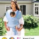 Momcozy Baby Carrier AirMesh - The Perfect Summer Water Sling for Newborns to Toddler 8-35 lbs - Cooling, Breathable and Lightweight Baby Wrap, Nice for Summer, Pool, Beach, Swimming, Light Blue