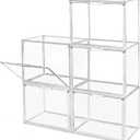 GUDEMAY Clear Stackable Plastic Storage Bins with Magnetic Lid, Dustproof Book & Cosmetic Display Cases, Large Figures Collectibles Showcase, Shoe Box, Protection Organizer (L, Count, 5)