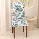 Stretch Dining Chair Covers Set of 6,Floral Print Chair Covers,Soft Removable Washable,Pet Friendly Furniture Protector,Universal Chair Slipcovers for Home, Kitchen,Ceremony Dining Room Seat (White Kite Flower)