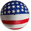 8.5 Inch Playground Balls Red, Blue, Green, Yellow and Rainbow! (1 Ball, USA Flag)