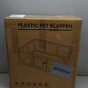 Clear Acrylic Dog Playpen Indoor, Puppy Cat Small Pet Play Pen, Pet Cat Foldable Playpen for Rabbits, Dog Fence Crate Kennel Whelping Cage (Black, 10 Panel)