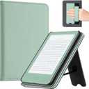 CoBak Case with Stand for for 6" Kindle (2024 & 2022, 11th Gen)  PU Leather Smart Cover with Auto Sleep/Wake & Hand Strap, Premium Protective Case for Kindle Basic,Sage Green