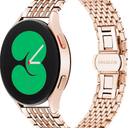 Juntan Stainless Steel Bands Compatible for Samsung Galaxy Watch 7/6/5/4 Band 40mm 44mm, Watch 5 Pro 45mm, Galaxy Watch 6/4 Classic 43mm 47mm 42mm 46mm, Quick Release 20mm Metal Straps for Women Men