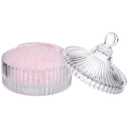 2 PCS Glass Powder Puff Container Set, Decorative Jars with Lid, Large Powder Puffs, Ideal for Adult Body Application