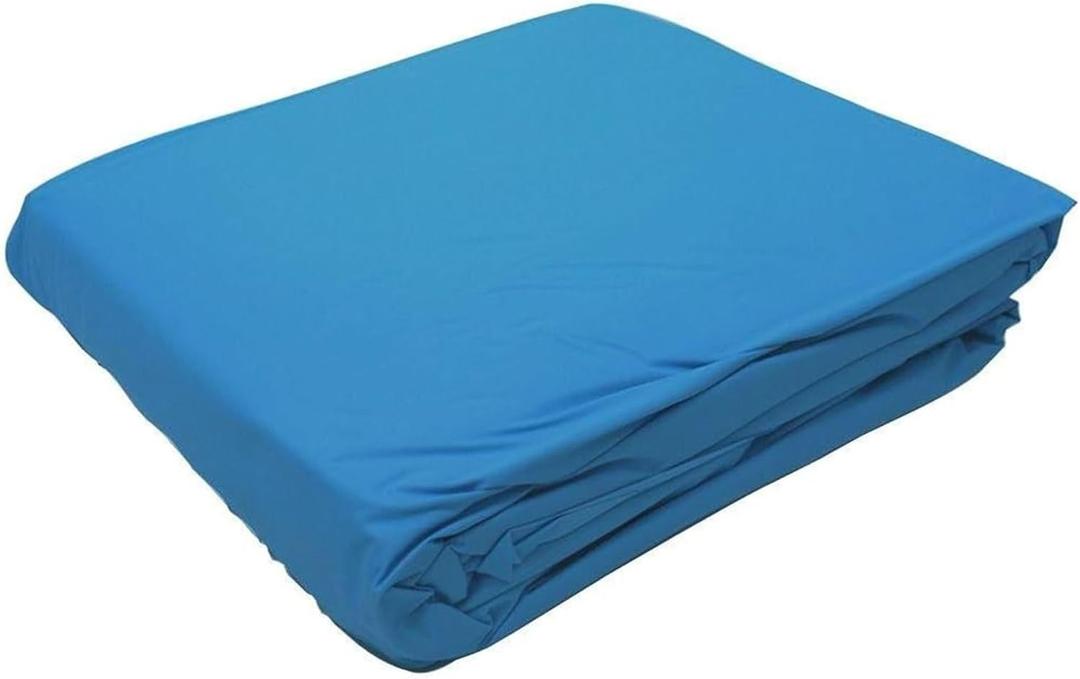 Swimline 24 Feet Solid Round Above Ground Swimming Pool Overlap, Standard Gauge Liner, Vinyl, Easy Installation, Blue