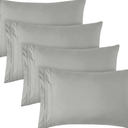 YIYEA King Size Pillow Cases Set of 2, Ultra Soft Double Brushed Microfiber Pillowcases, Hotel Quality Embroidered Bed Pillow Covers King, Fade Resistant, Easy Slip-On (20"x36", Denim)