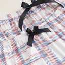 OYOANGLE Women's 3 Piece Pajama Set Cami Top and Plaid Print Shorts Pants Pj Set Loungewear (White, L)