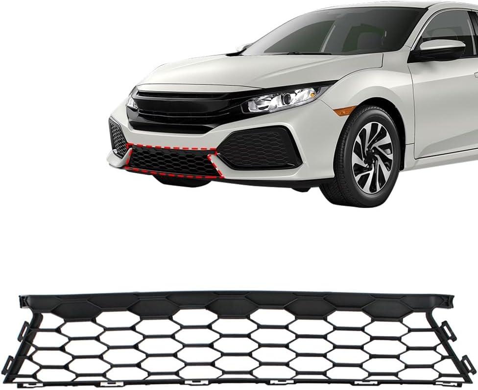 Front Lower Bumper Cover Mesh Grille Compatible with Honda Civic Hatchback 2017-2021 Replaces 71107TGGA50 1KPHD1211044