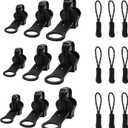 Zipper Replacement Kit Universal Double-Sided Zipper Slider Repair Kit 9 Pack 3 Different Size Black Zippers Fix Repair Kit for Jackets, Backpack, Coats, Tents, Luggage, Bags