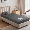 BEDLORE Waterproof Mattress Protector, Noiseless Twin Size Mattress Pad with Deep Pocket Fitted Up to 6"-15", Soft Breathable Dirt-Proof Single Bed Mattress Cover for Bedroom (Gray)