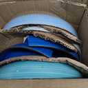 vancasso Pasta Bowls Set of 4, 46 oz Ceramic Salad Serving Bowls and Soup Bowls, Microwave Safe Pasta Plates, Large Shallow Kitchen Dishes, Bonita Series - Blue