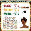 214 Pcs Black History Month Bulletin Board Decorations Black History Month Bulletin Board Border Letter Hand Portraits for Classroom African American Celebration Valentine's Day Decor Supplies