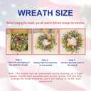 22 Inches Patriotic Wreaths for Front Door 4th of July Wreath Independence Day Wreath with Red White and Blue Tulip Flowers for Window Wall Front Porch Memorial Flag Day 250th Anniversary USA Decor