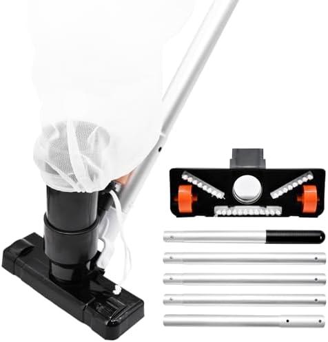 Upgraded Pool Vacuum for Above Ground Pool - Handheld Swimming Pool Jet Cleaner, Leaf Vacuum Cleaning Kit W/Brush with 5 Section Poles of 70", Small Vac Vacuum for Underwater, Spas, Ponds